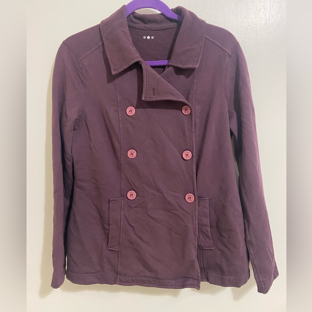 Women’s Double-Breasted Plum Jacket size medium